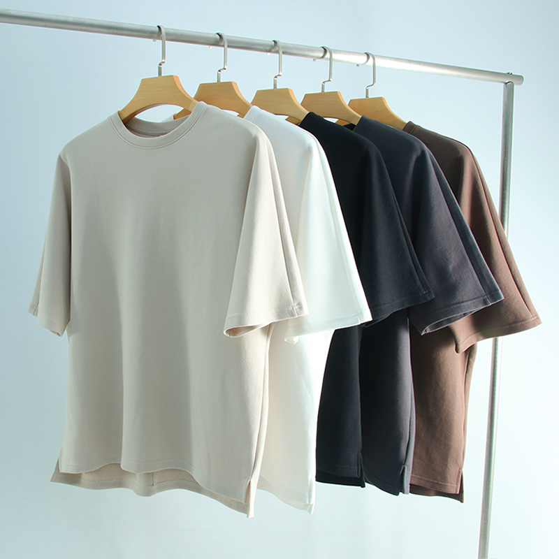 High Quality Wide Boxy Blank T Shirt Heavy Weight Cotton Tshirt Oversized Black White T-shirt For Men 