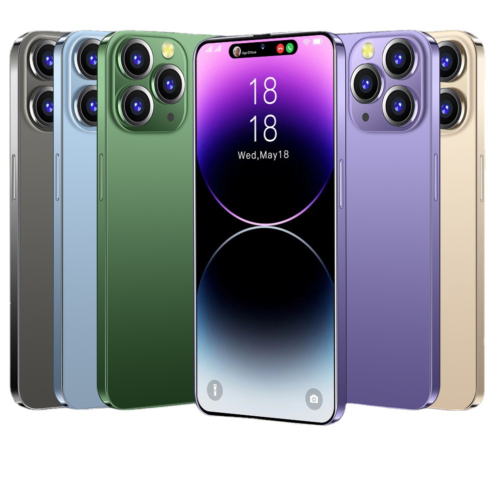 Brand New I14 Pro Max Unlock 5g 6.8 Inch Fh Smartphone 16gb+1tb 3 Rear Camera Phone With 7800mah Mobile Phones 