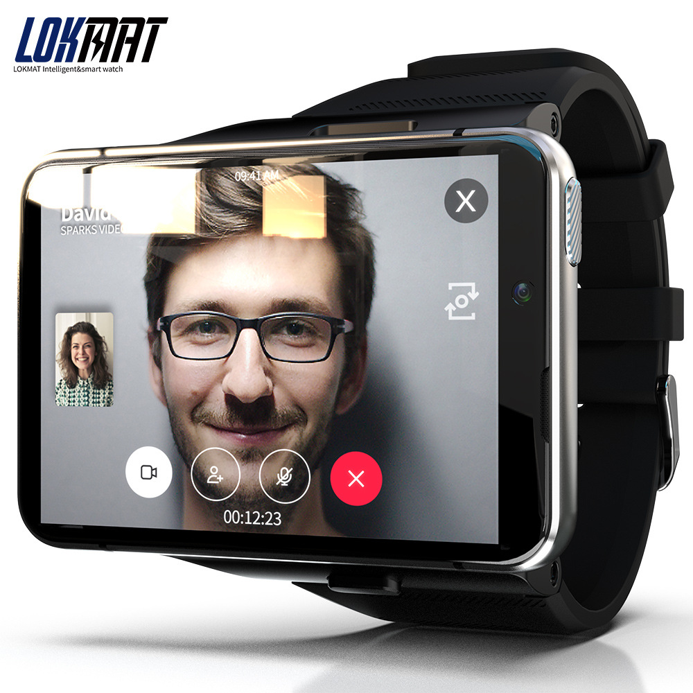 Lokmat Max Appllp 4g Wifi Smart Watch Men Dual Camera Video Calls Android Phone Sim Card Heart Rate Monitor 4g+64g Smartwatch 