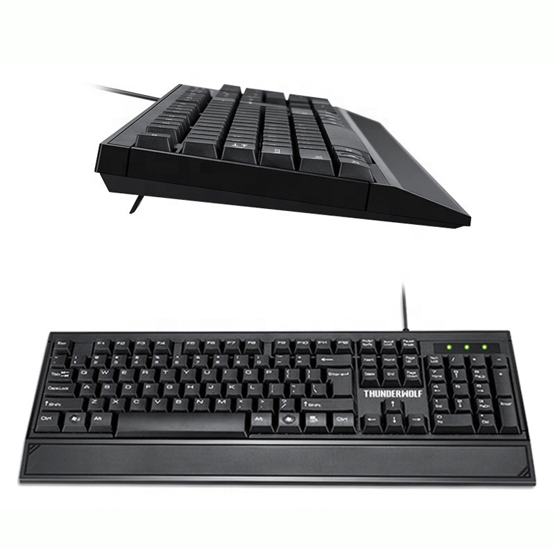 Business Durable Usb Wired Waterproof Office Keyboard Ergonimics Silent Wide Hand Rest Computer Accessories Pc Keyboard 