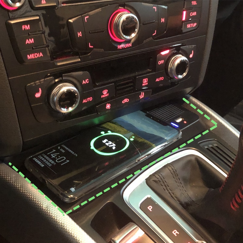 Wireless Car Charger Mount For Audi A4 B8 B9 A4 Allroad A5 S5 Rs5 Q5 15w Phone Charge Qc3 Fast Charging Holder 