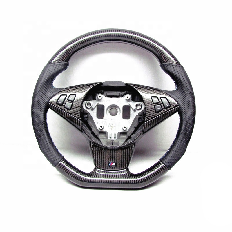 Auto Carbon Fiber Racing Car Steering Wheel For Bmw E60 E63 M5 530i 550i E64 M6 650i Sports Carbon Steering Wheel Convertible 