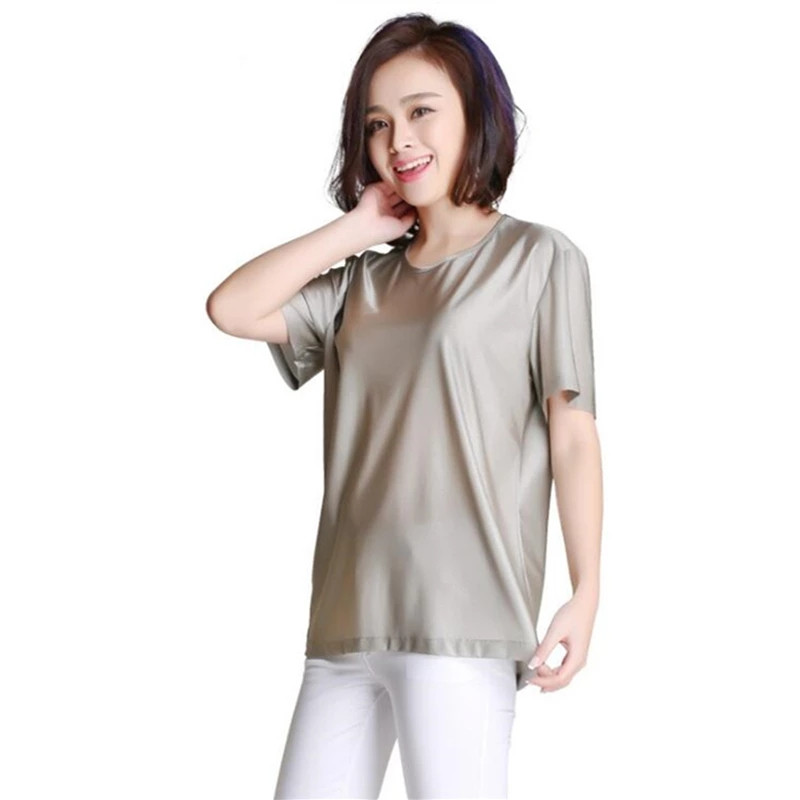Unisex Silver Fiber Anti Bacterial T Shirt Anti Radiation Emf Emi Shielding T-shirt