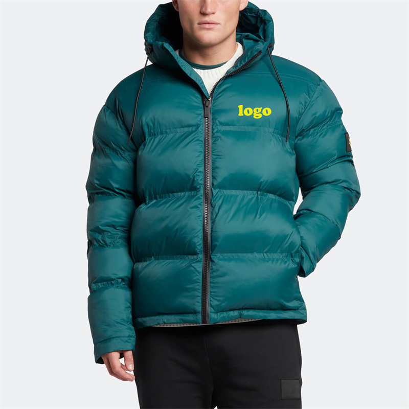 Custom Logo Winter Fashionable Plus Size Quilted Down Coats Casuals Hooded Men Puffer Jacket 
