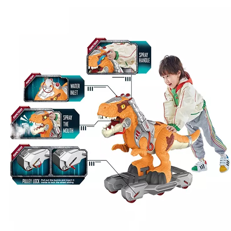 2023 New Arrivals Kids Walking Cars Popular Outdoors Electric Balance Scooter Spraying Ride -on Car Dinosaurs Walker Toy 