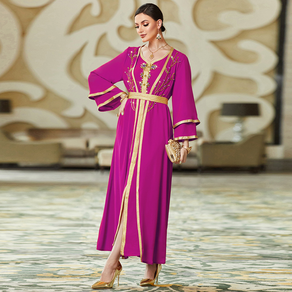 Embellished Stone And Beads Abaya Dubai Formal And Occasion Wear Stylish Burka From Middle East Dubai Abaya Women Muslim Dress 