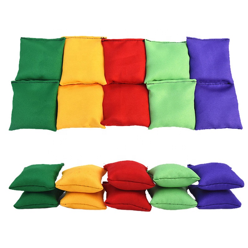 Football Toss Game Cornhole Bean Bag Toy Nylon Cornhole Bean Bags Toss Bags Toy Set Fun Sports Outdoor Family Games Kid Toys 