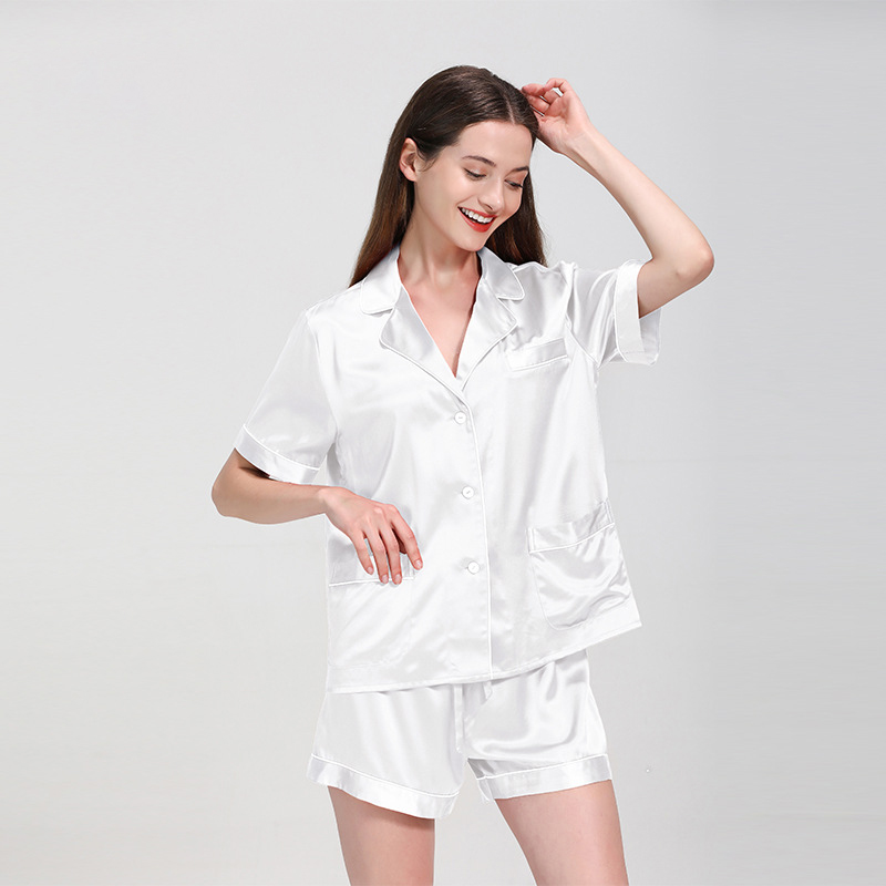 Wholesale Sexy Night Pajama For Adults 100% Mulberry Silk Satin Women Night Wear With Lace 