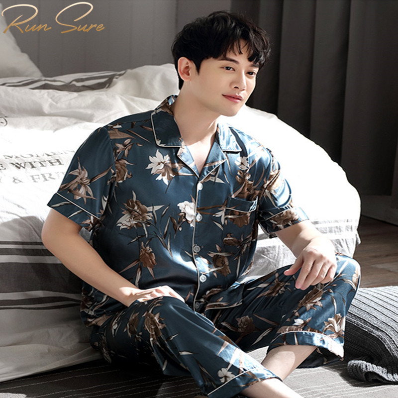 Wholesale Luxury 19mm 100% Silk Men&#39;s Silk Pajamas Sleepwear 