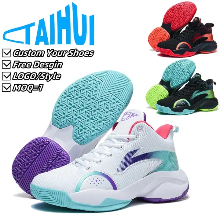 OEM ODM Breathable Mesh Running Sports Shoes Designer Custom Sneaker Men's Fashion High-Top Custom Basketball Shoes Manufacture