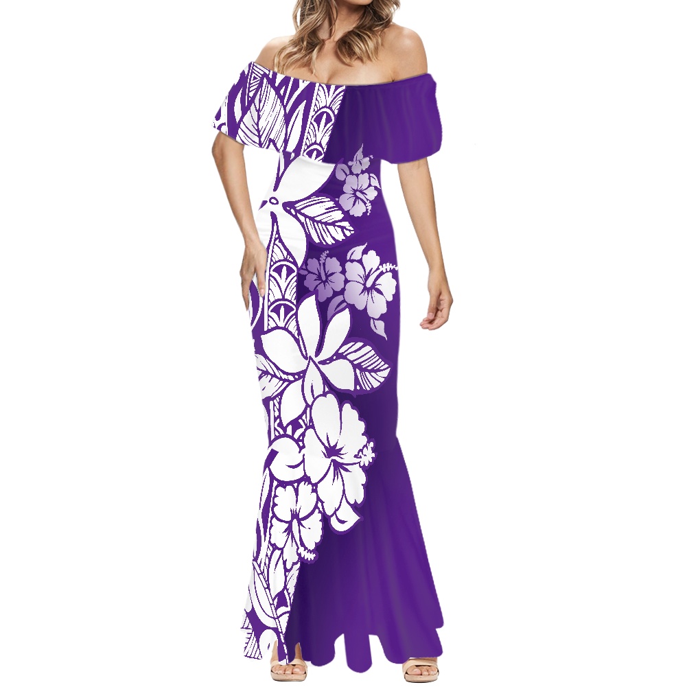 Plus Size Women's Dresses Gown Puletasi Hawaiian Fashion Samoan Dress Island Style Clothing Elegant Evening Mermaid Maxi Dress
