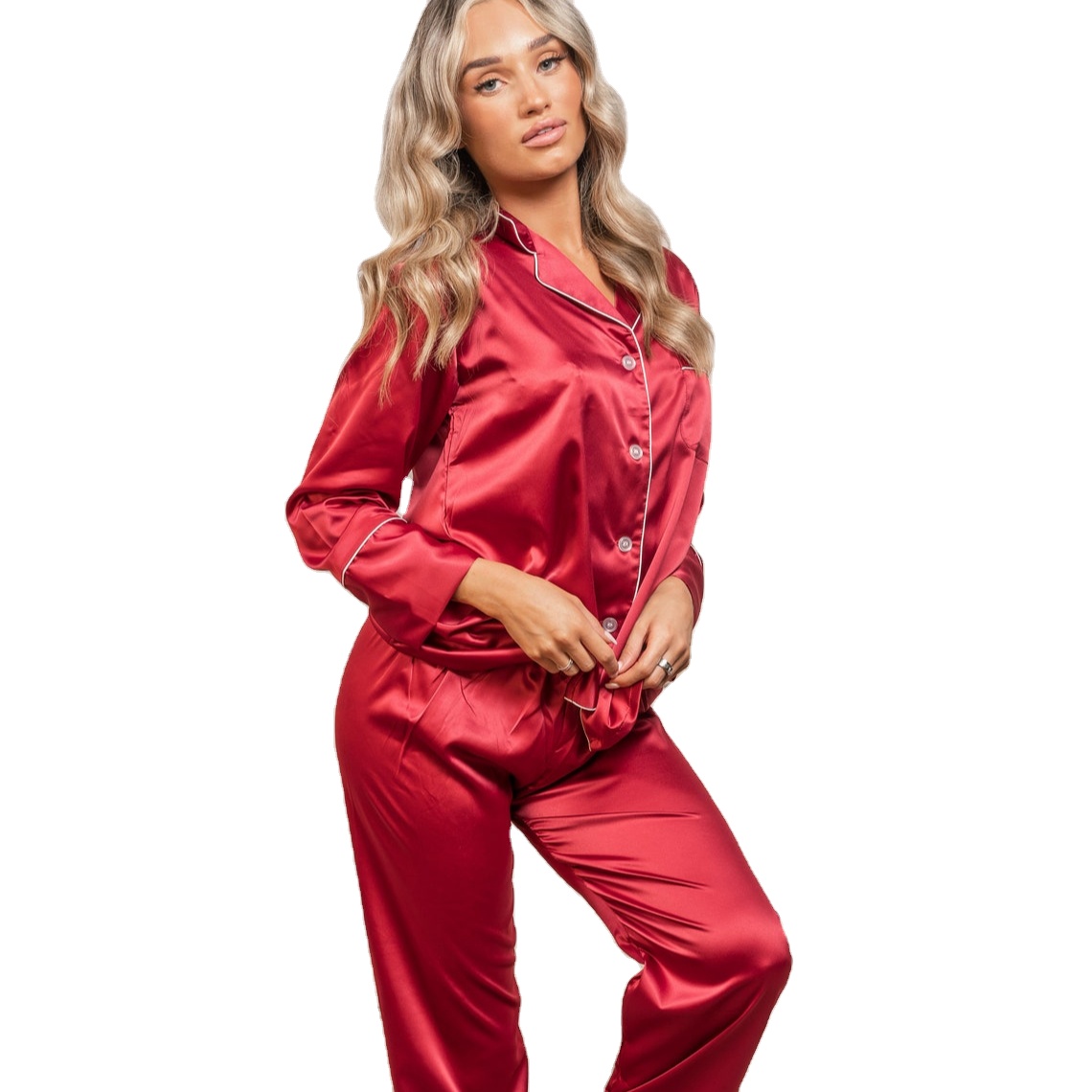 Factory 6a Grade Women&#39;s Sleepwear 2pcs Sets 100%pure Silk Top Sale Night Dress Homewear Pajama Set 