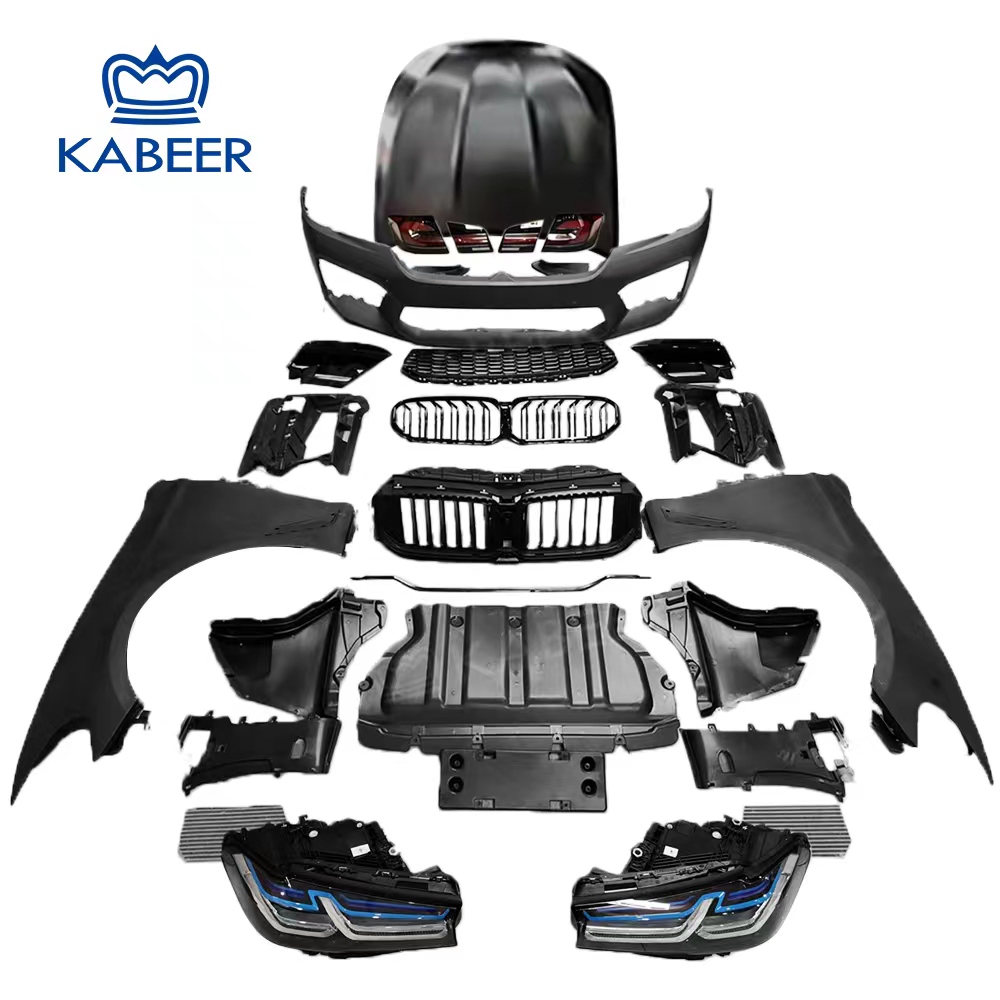 Auto Spare Parts Body Kit With Light Front Bumper Grille Full Kit For Bmw 5 Series M5 Style F90 G30 G31 Upgrade To 2022 Style 