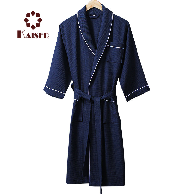 Unisex Wallfecloth Bath Robe 100% Long Staple Cotton Hotel/spa Robes Classic Bath Robes For Men Or Women 