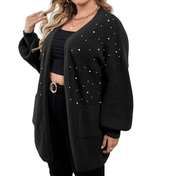 Custom Logo Ladies Jumper Knit Top Knitwear Oversized Loose Long Sleeve Women Plus Size Long Cardigan Sweater Coat 