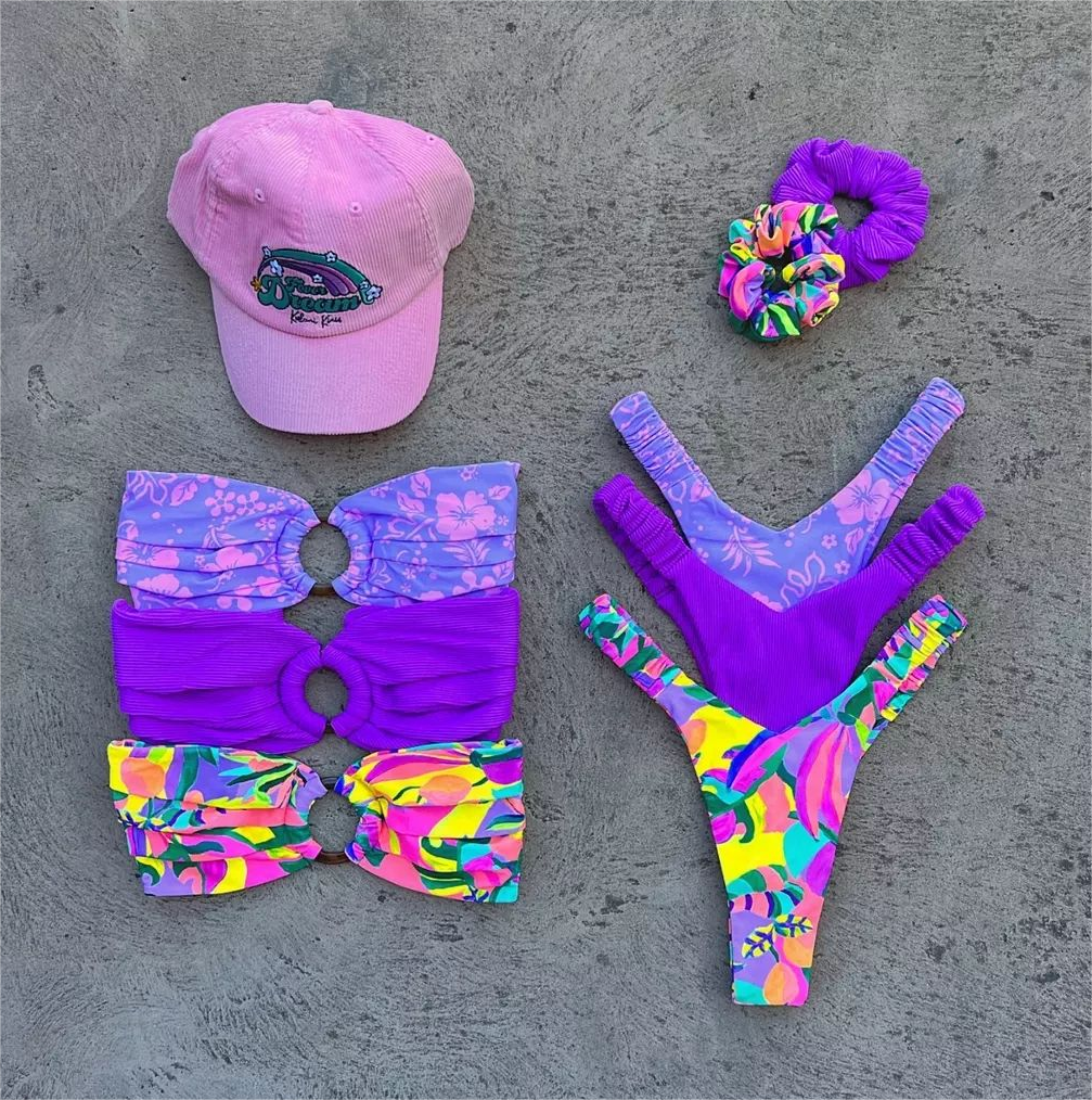 Brazilian Bikini Colorful Print Swimsuits For Women 2023 Cute Young Girl Bathing Suits 