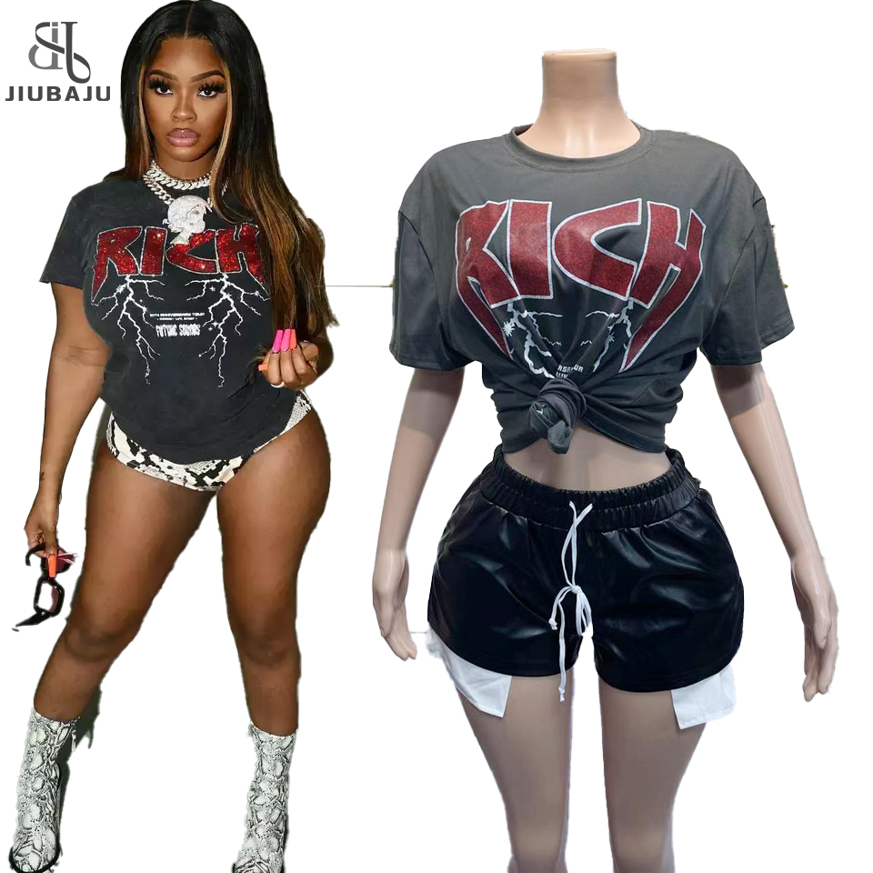 Rich Printed Short Sleeve T-shirt Printing Graphic Clothing Streetwear Fashionable Tops For Women 2022 