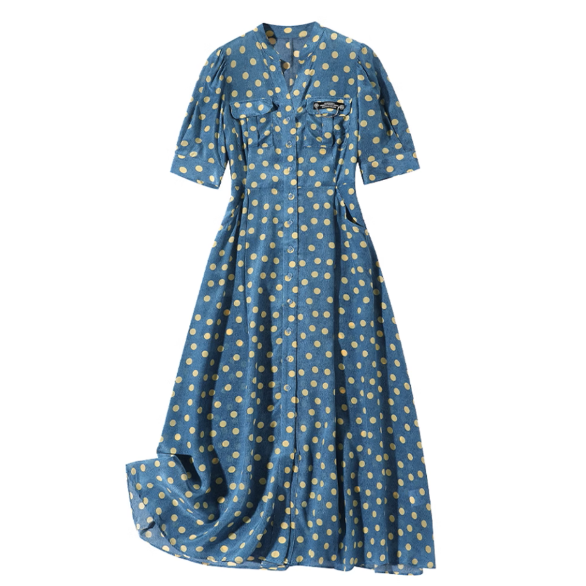 Women's Casual Summer V-neck Polka Dot Dress