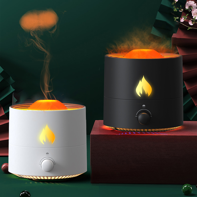 Imycoo New Arrival Volcano Usb Essential Fire Diffuser Wholesale 3d Flame Diffuser With Light 
