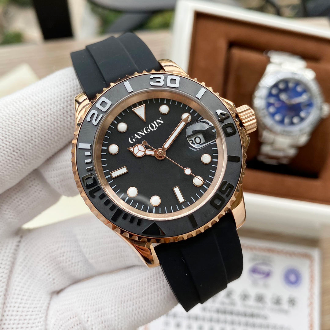 Famous Luxury Brand Top Quality Men Stainless Steel Sapphire Mirror Mechanical Watches Glass Luxurious Quartz Automatic Watch 