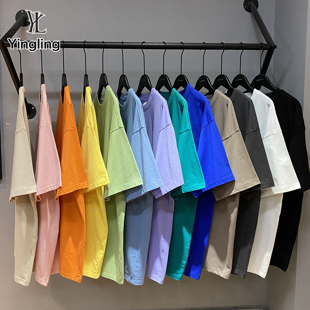 Yingling Wholesale 230g Soft Cotton Drop Shouldervintage T-shirts For Men Blank Custom O-neck Heavyweight Men T-shirt 