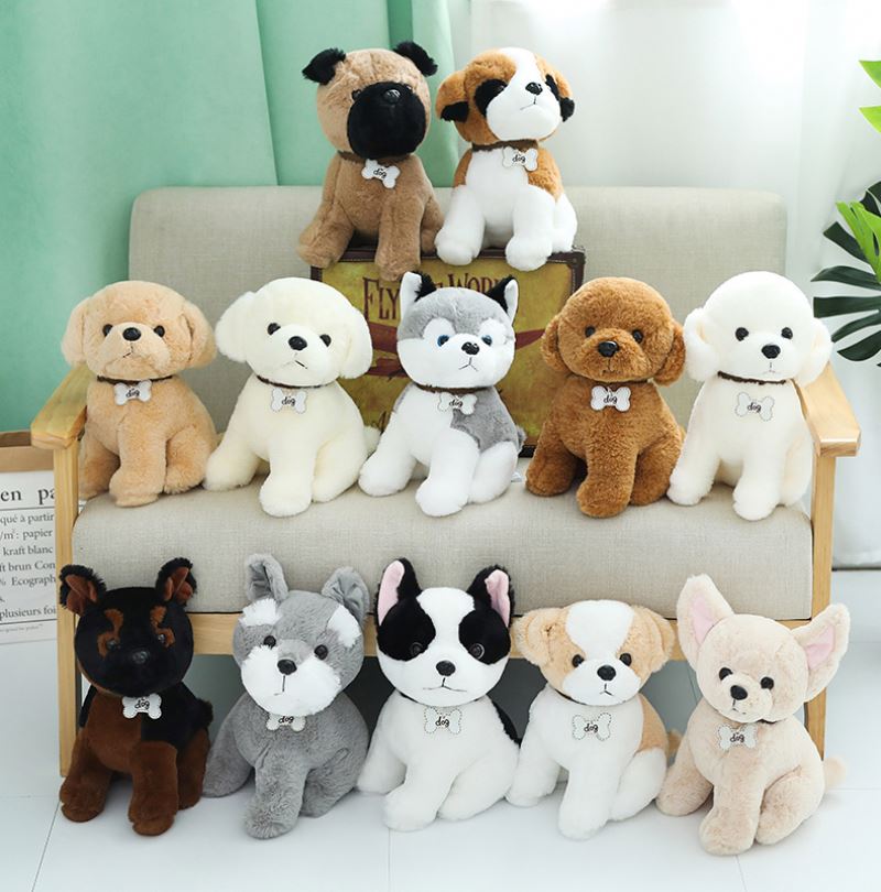 Cute Simulation Dog Plush Toys Lifelike Animals Toy Stuffed Animal For Baby Boy 22cm 