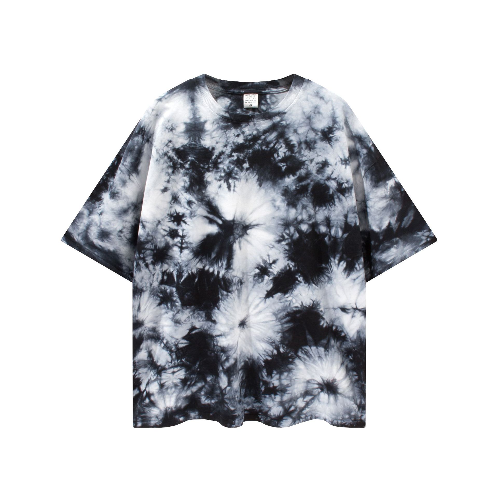 Yls 2022 Summer Casual Tie Dye T Shirts Men Fashion Tie-dye Half Sleeve Printed T Shirt 190gsm Fashion Round Collar Top 