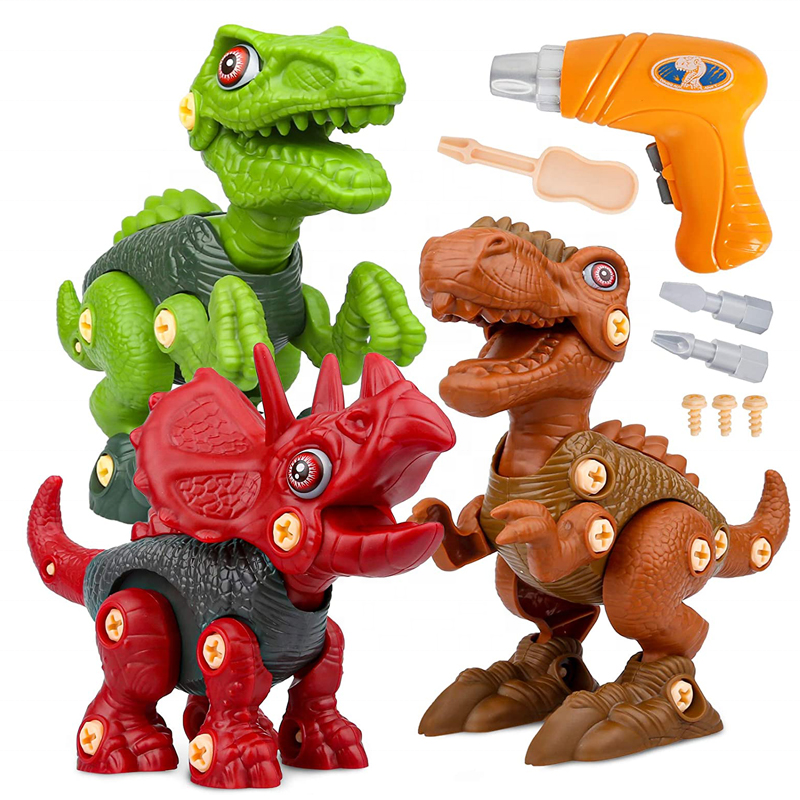 Take Apart Dinosaur Toys For Kids 3-5 5-7 Stem Construction Building Kids Toys With Electric Drill Dinosaur Toys 