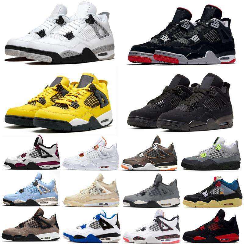 Basketball Shoes Style Zapatillas Original Aire Liee 4 Black Cat Oreo Sport Shoes Sneakers Stock Men Casual Shoes 4s Sneakers