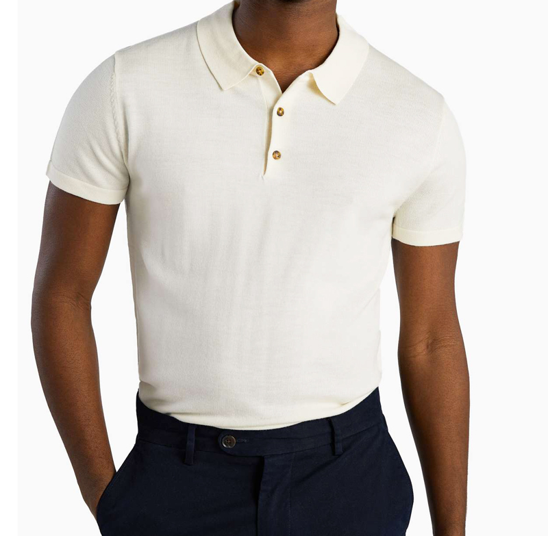 2022 High Quality Summer Soft Knitted Polo T Shirt Plain Men&#39;s Merino Wool Short Sleeved Polo Shirt 