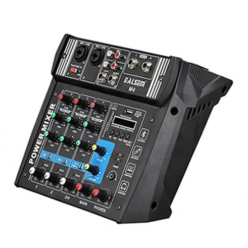 Best Selling Made In China Double 10 Led Level Display Black Mixer Audio Dj 