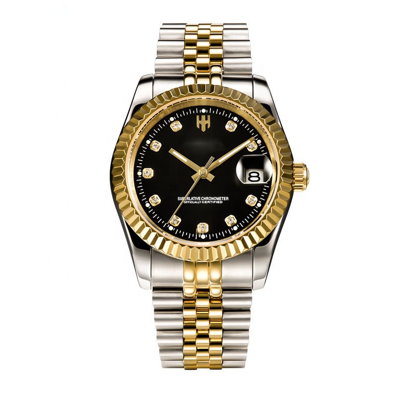 Men Gold Stainless Steel Watch Men Automatic Mechanical Self-wind Watch Designer Dress Men Wristwatches 