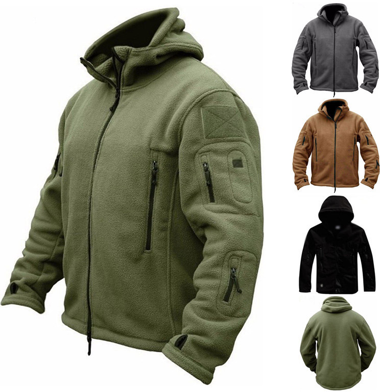 Wholesale Men&#39;s Outdoor Warm Bladder Fleece Jacket Men&#39;s Cold Proof Charge Coat Hood Coat Solid Color Hooded Coat 