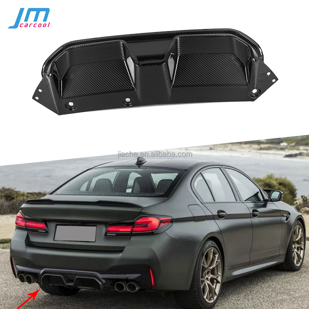 Dry Carbon Fiber Rear Bumper Lip Diffuser Spoiler For Bmw 5 Series F90 M5 Competition 2020+ Cs Style Bumper Guard 