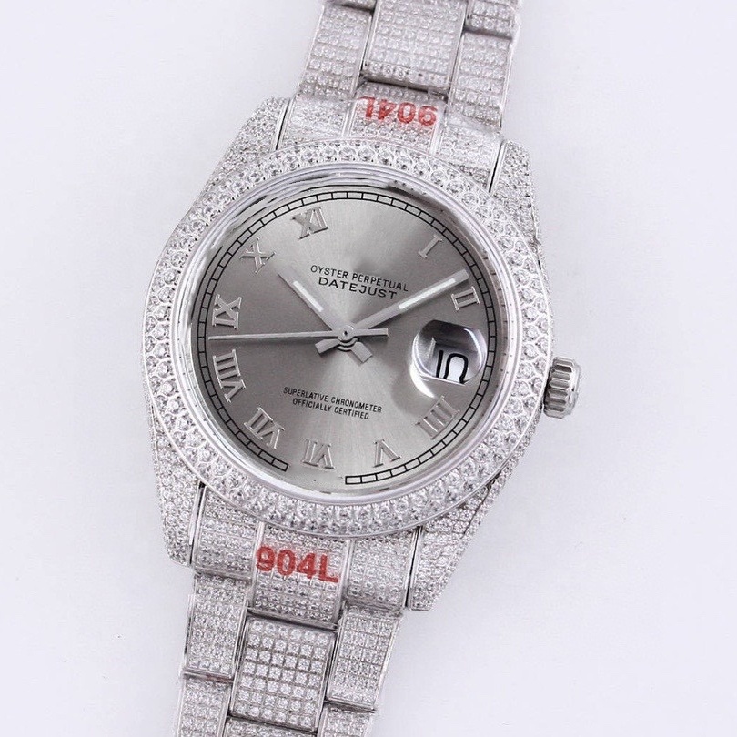 Light Jewelry Natrual Diamond Mens Watches Top Brand Luxury Hiphop Style Iced Out Square Diamond Watch For Women 