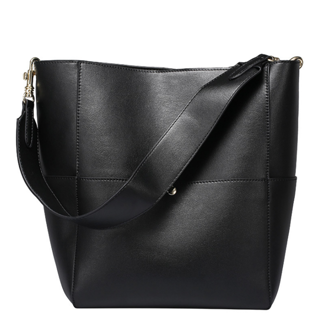 Solid High Quality Leather Women Handbags Pu Bucket Shape Women Geometric Ladies Tote Bags 