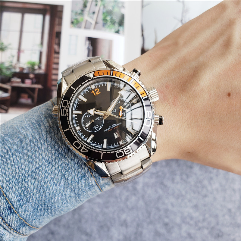 Men&#39;s Luxury Stainless Steel Calendar Automatic Mechanical Men&#39;s Watch Ceramic Ring Sports Luminous Waterproof Casual Watch 