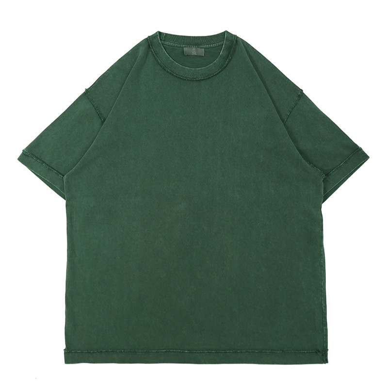 Wholesale Custom High Quality Solid Color Blank Cotton Oversized Vintage Distressed Acid Wash T-shirt Men T-shirts 