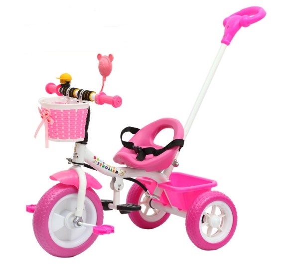 Hot Selling Kids Tricycles With Push Bar / Colorful Children Tricycles With Ce Quality / Pink Green Color Baby Ride Tricycl Toys 