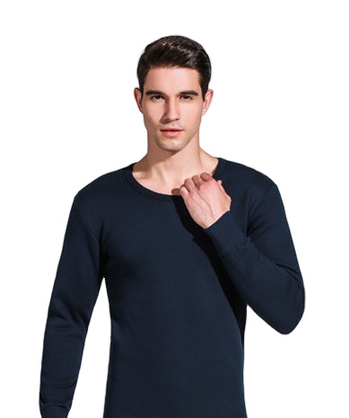 100% Cotton Coral Fleece Warm Thickening And Velvet Round Neck V-neck Middle-aged And Elderly Winter Men&#39;s Warm Clothes Suit 