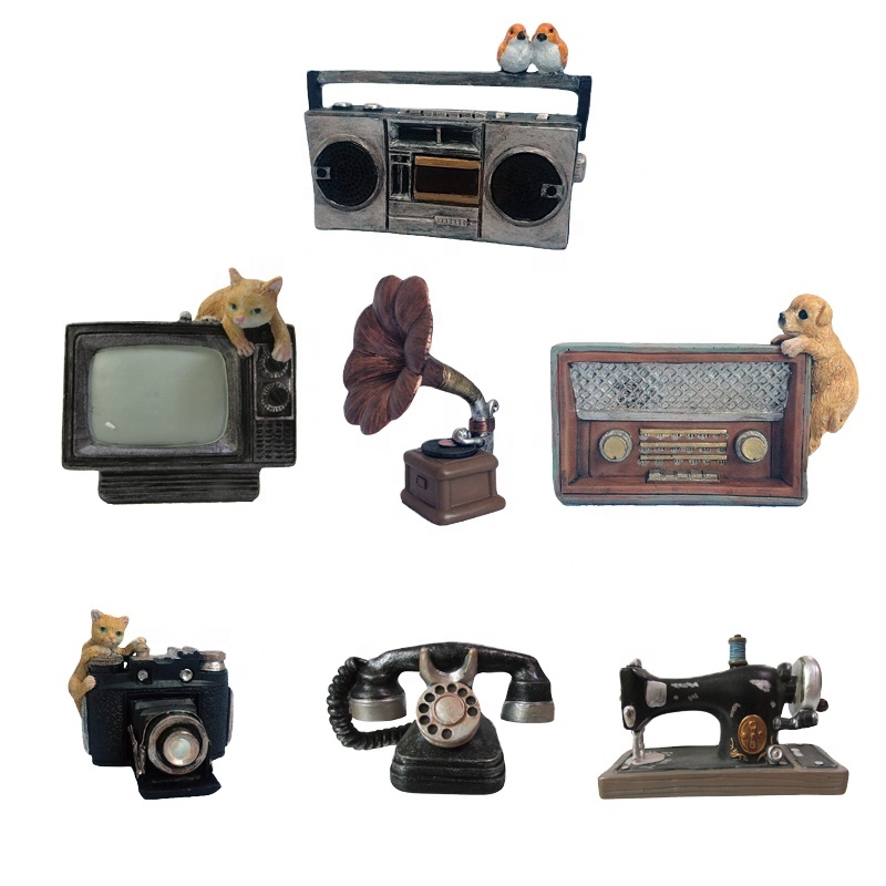 One Piece Antique Souvenir Gift Decoration Home Retro Domestic Appliance With Animal Polyresin Sewing Figurine 