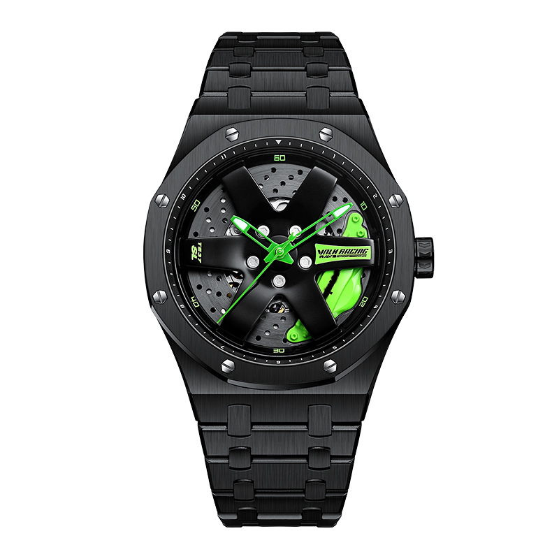 Svj Men&#39;s Watch Te37 Japan Imported Movement Wristwatches Wheel Hub Car Watch Waterproof Luminous High-quality Mechanical Watch 