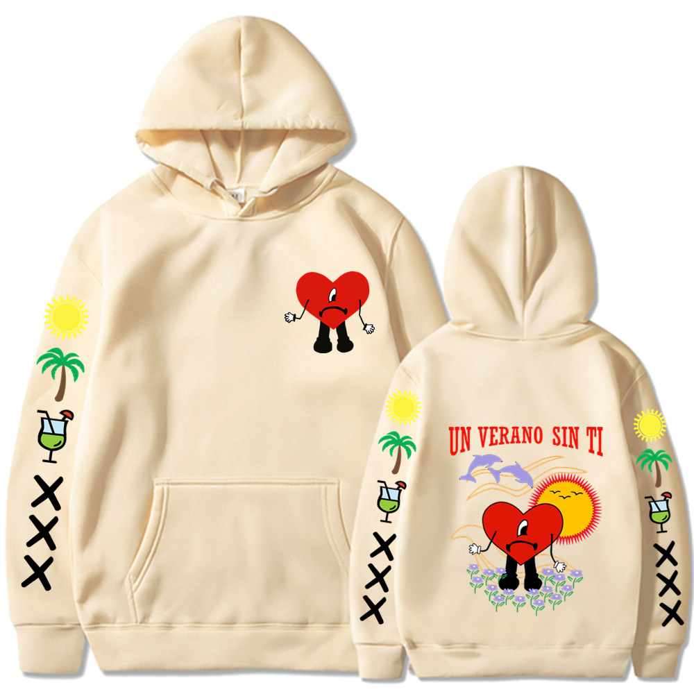 Custom Bad Bunny Un Verano Sin Custom Printed Cotton Short-sleeved Sweater Pullover Men And Women T-shirt And Hoodie 