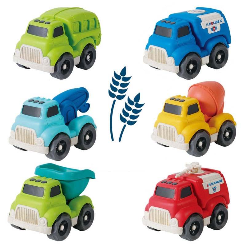 Eco Friendly Wheat Straw Biodegradable Material Mini Kids Truck Car Toys 