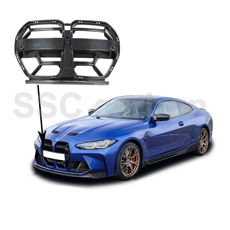 Ssc Style Carbon Fiber Grill Front Bumper Grilles For Bmw M3 M4 G80 G82 