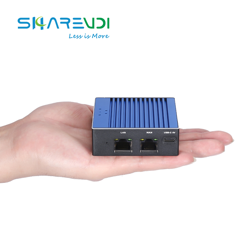 Sharevdi Latest High Quality Compact Fanless Firewall Mini Pc Computer Hardware &amp; Software With 2 Lan 