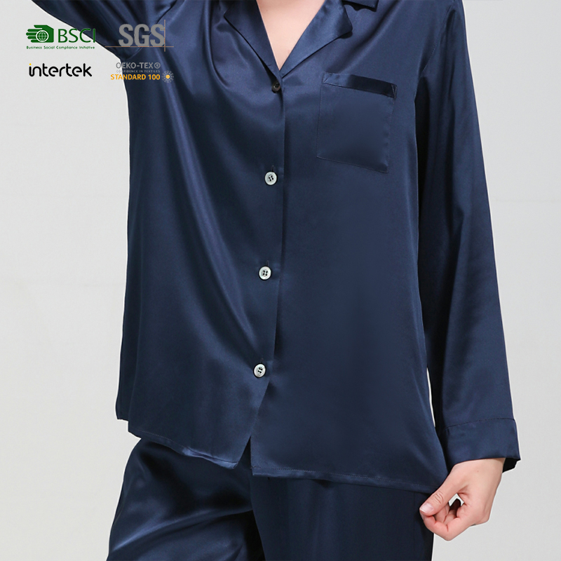 2021 Summer 22mm Ladies Customizable Solid Color Adult Onesie 100% Pure Mulberry Women's Silk Pajamas Set 