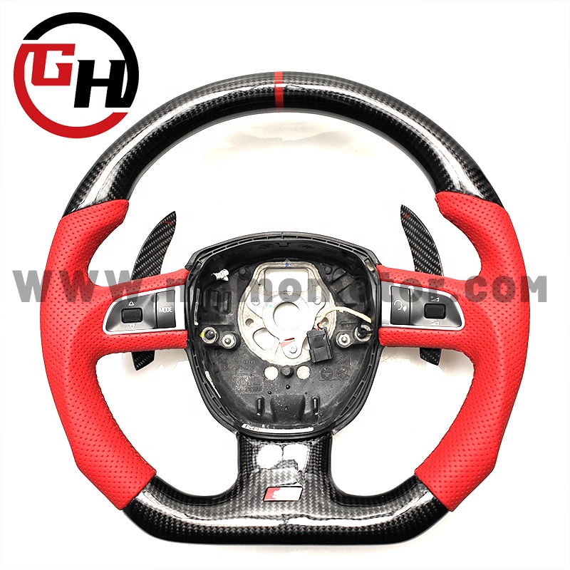 Carbon Fiber Steering Wheel For Audi S8 A8 Q7 Rs6 S6 S5 Rs5 S4 Custom Steering Wheel 