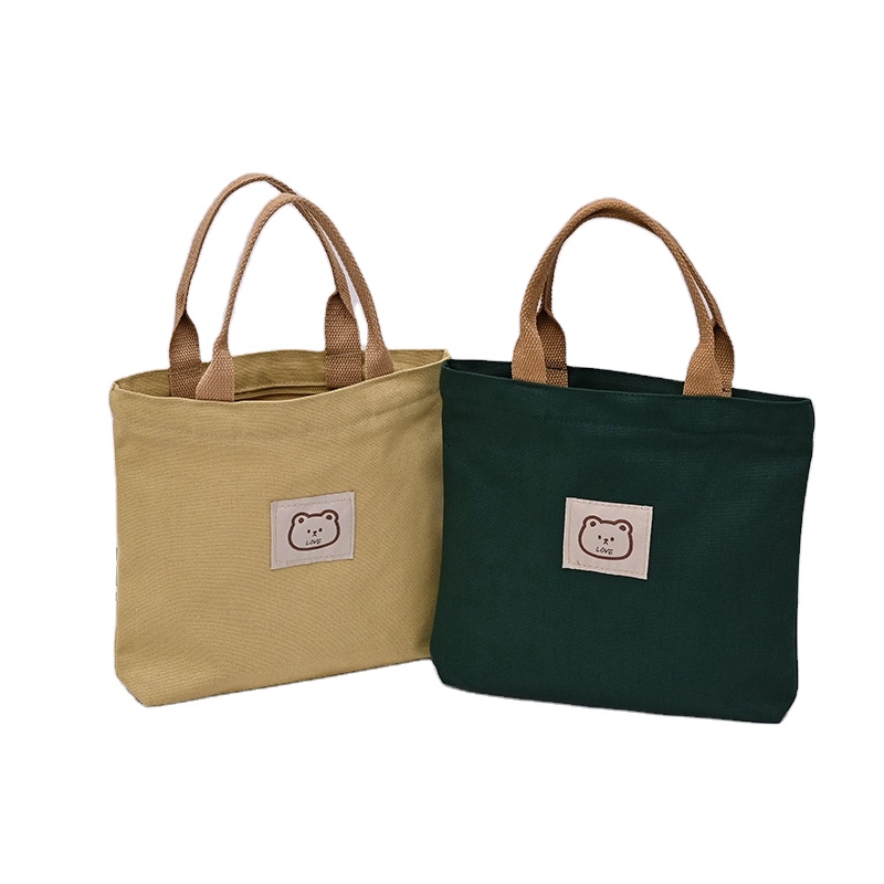 Reusable Fashional Customized Color Standard Size Women Canvas Tote Shopping Bag 