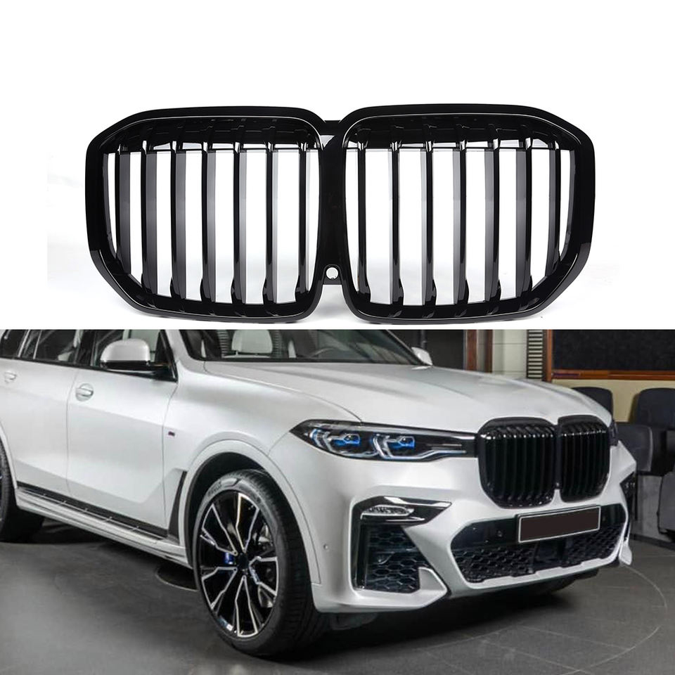 Front Bumper Kidney Grill Double Slat Gloss Black Grille For Bmw X7 Series G07 2018-2020 Auto Accessories Replacement Part 